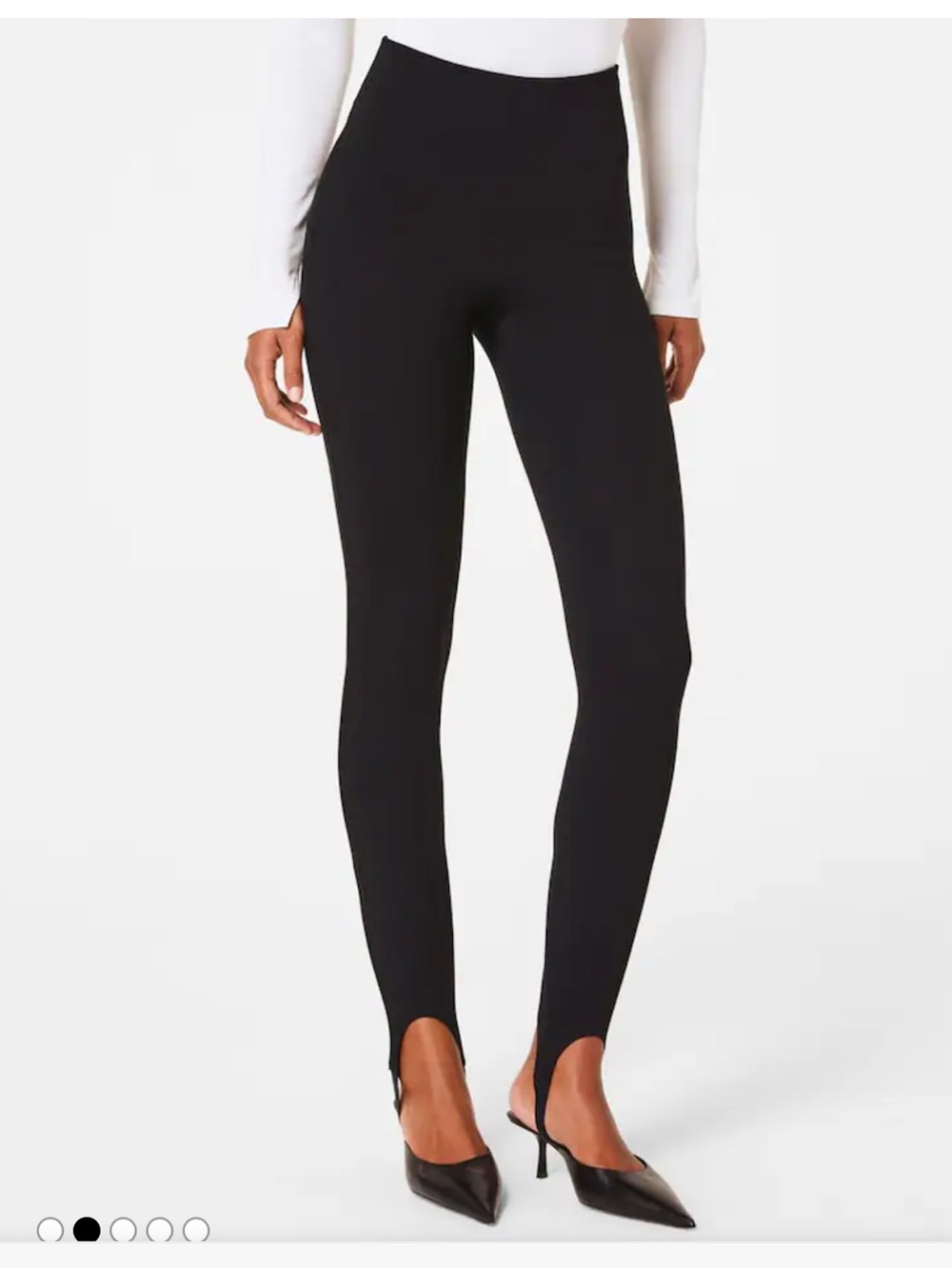 SPANX Black High-Rise Stirrup Leggings